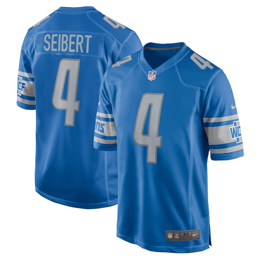 Men Detroit Lions 4 Austin Seibert Nike Blue Game Player NFL Jersey